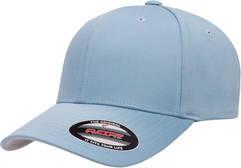 Flexfit Men's Wooly Combed Twill Fitted Baseball Cap, Carolina Blue, Large-X-Large - Image 1